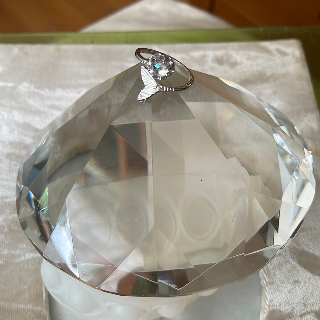 Silvertone Gem Ring